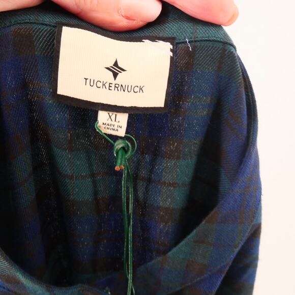 NEW Tuckernuck Blackwatch Royal Blue Green Shirt Dress Holiday Women's XL - Picture 5 of 11